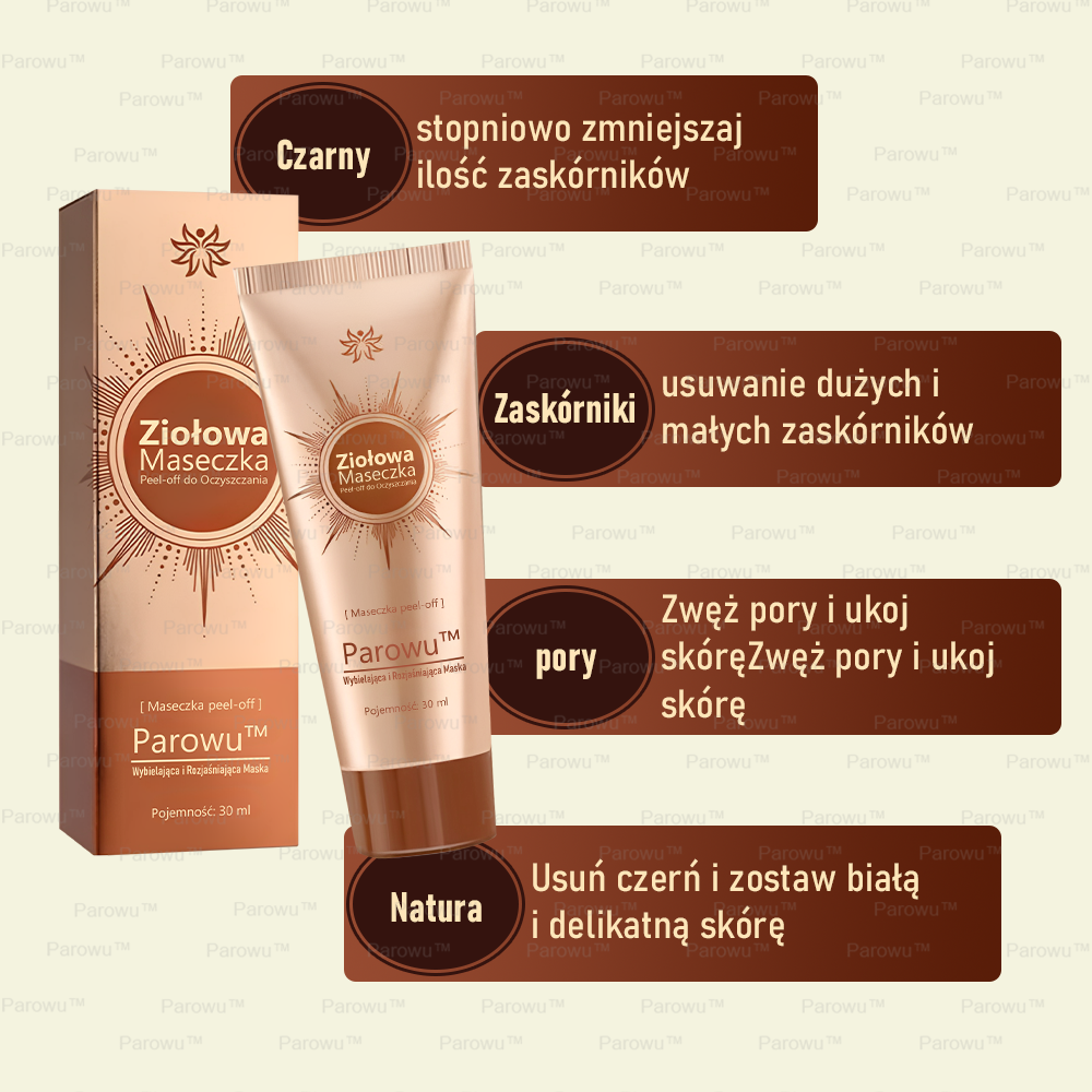 Parowu™ Wybielająca i Rozjaśniająca Maska - Naturalne składniki trwale usuwają plamy, piegi i przebarwienia