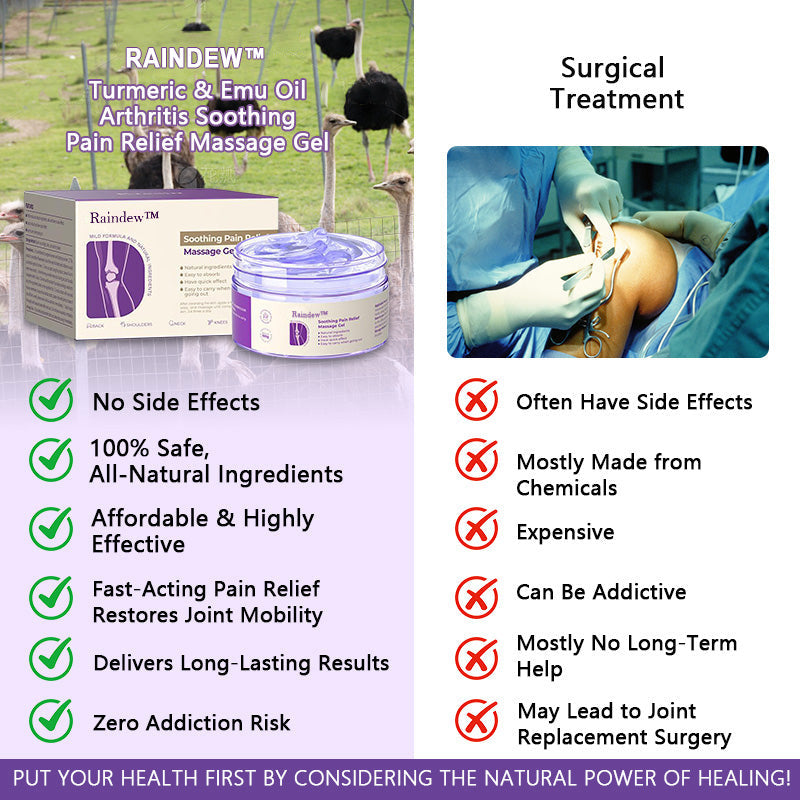 👨⚕️Zatwierdzone przez American Orthopaedics (AAOS)👨⚕️Żel do masażu łagodzący ból stawów i kurkumę Raindew™ z olejkiem emu👨⚕️Zatwierdzone przez American Orthopaedics (AAOS)