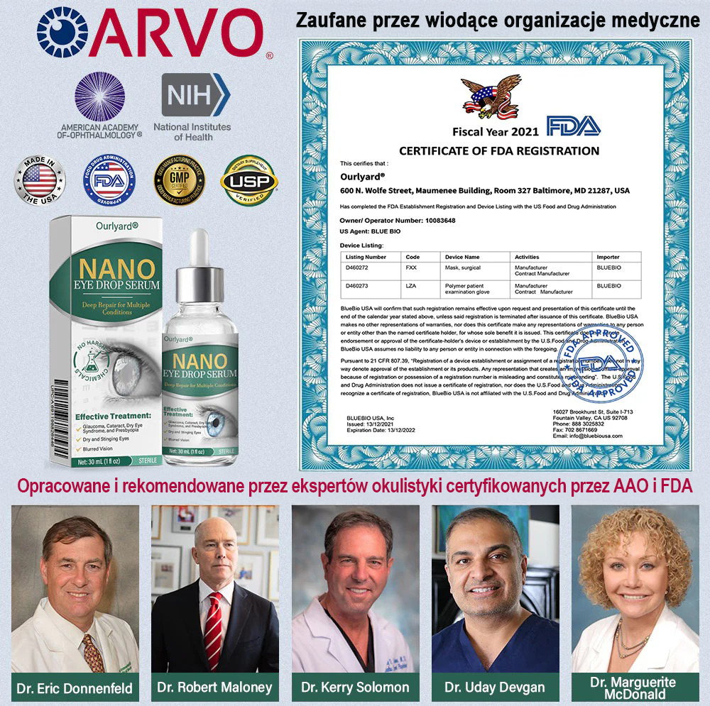 👩‍⚕️Serum kropli do oczu Ourlyard® Nano ✅Zatwierdzone przez FDA (nadaje się na starczowzroczność, zespół suchego oka, jaskrę i zaćmę) 👀