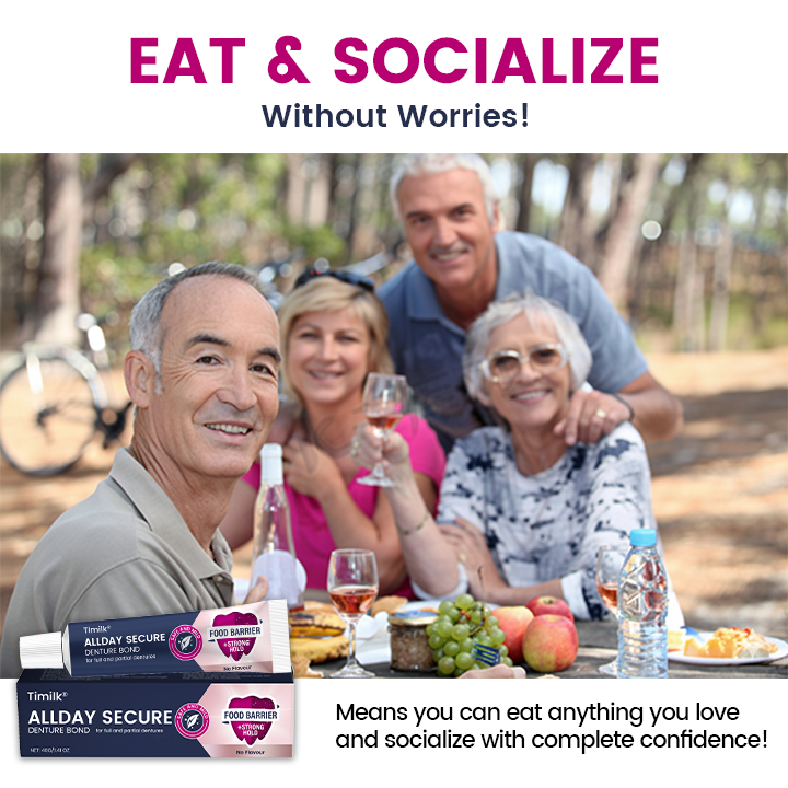 Timilk® AllDay Secure Denture Bond — Całodniowy Bezpieczny Klej do Protez