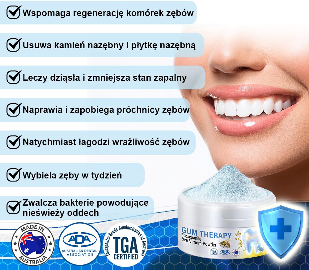 🥇Oficjalny sklep Furzero™ Focussmile Bee Venom Treatment Oral Powder 🦷 (zalecany przez ADA)