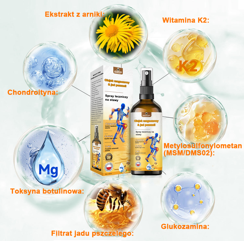 ✅Oficjalny sklep: Ouryard™ Olej magnezowy i miód w sprayu do naprawy stawów👨‍⚕️Zatwierdzony przez Polską Agencję Leków, Wyrobów Medycznych i Produktów Biologicznych (URPL)🔥🔥
