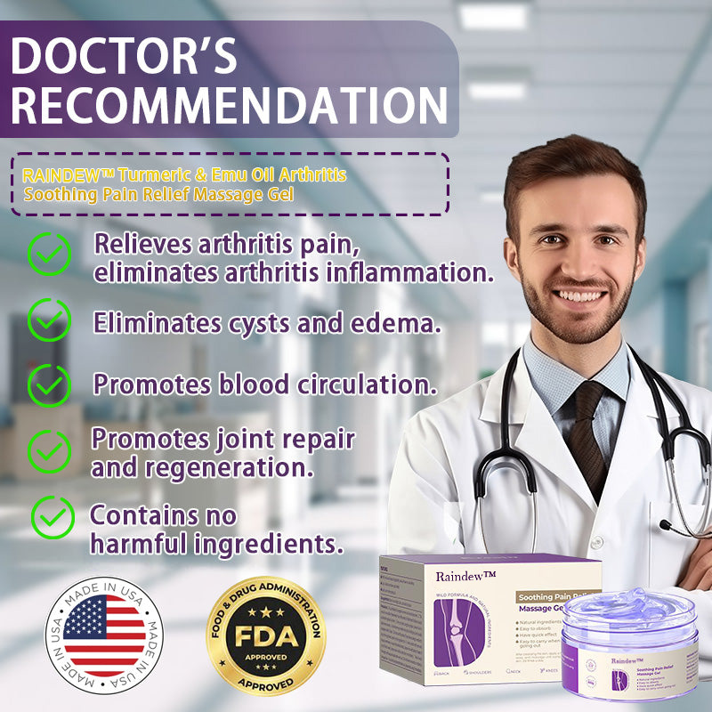 👨‍⚕️Zatwierdzone przez American Orthopaedics (AAOS)👨‍⚕️Żel do masażu łagodzący ból stawów i kurkumę Raindew™ z olejkiem emu👨‍⚕️Zatwierdzone przez American Orthopaedics (AAOS)